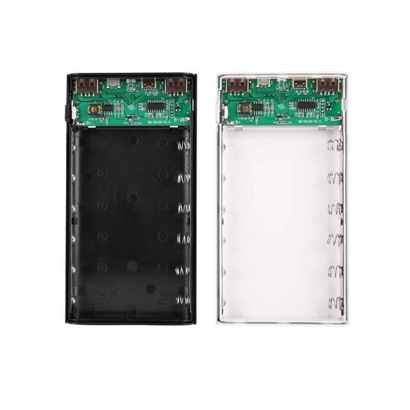 Portable Dual USB DIY Powerbank Case 6x18650 Battery LED Light Charging Digital Display Power Bank Shell Kit External Charger